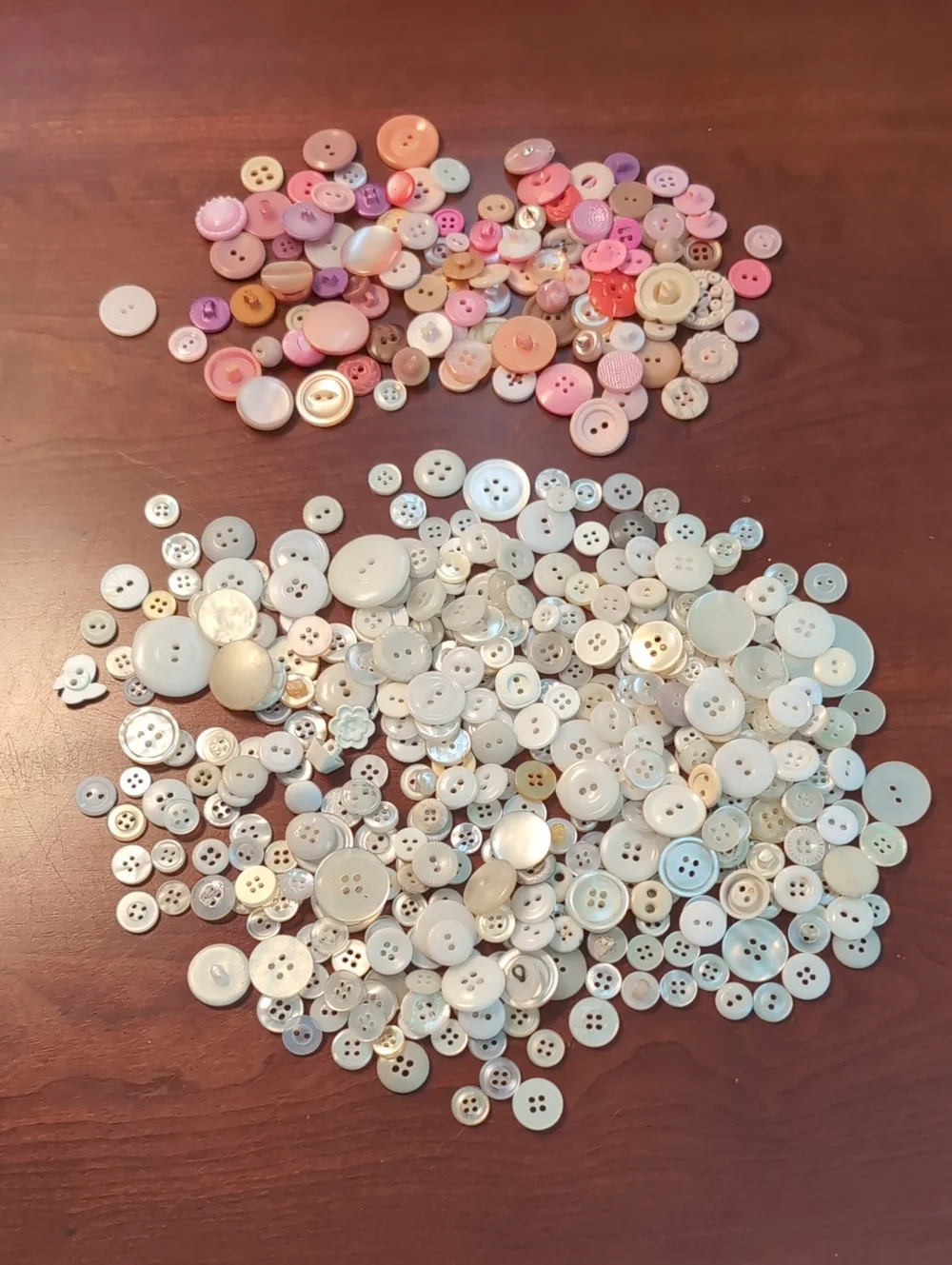 Vintage Assorted Pink And White Button Lot